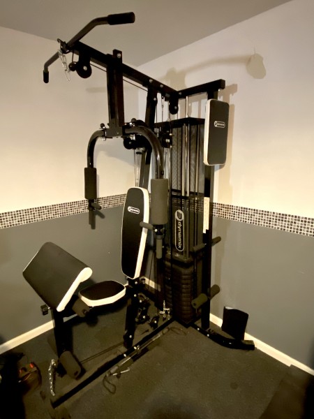 Dynamix MultiGym without the ab/crunch board fitted (it fits below the pad situated on the right hand side upright under the long label)