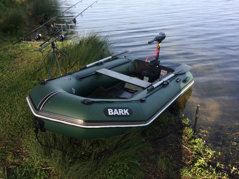 Bark boat with motor